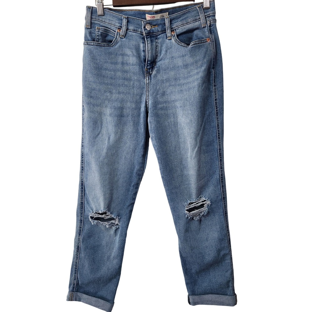 Levi's Heritage Boyfriend light‎ wash distressed denim size 26